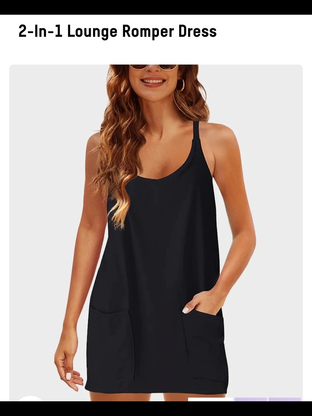 2-in-1 Lounge Romper Dress — Black